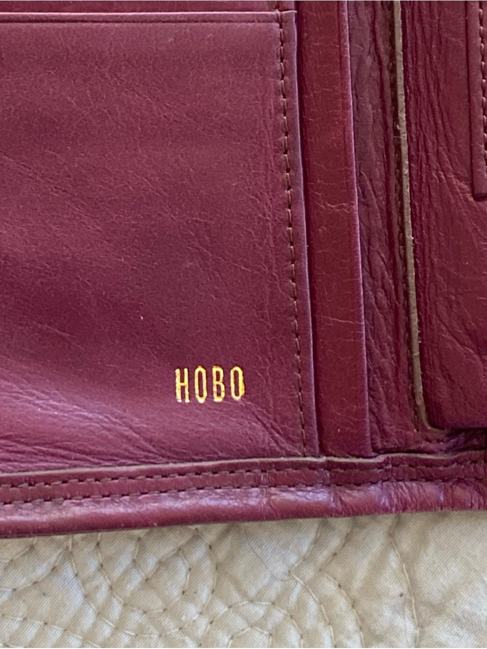 HOBO Nova Plum Purple Leather Wristlet Clutch with Gold-Tone Frame - Picture 12 of 16